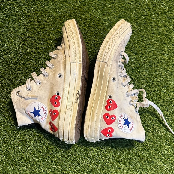 Comme Des Garcons X Converse All Star White High Top Sneakers - Picture 4 of 10